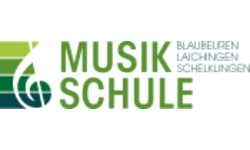 Logo Musikschule in Grüntönen mit Notenschlüssel
